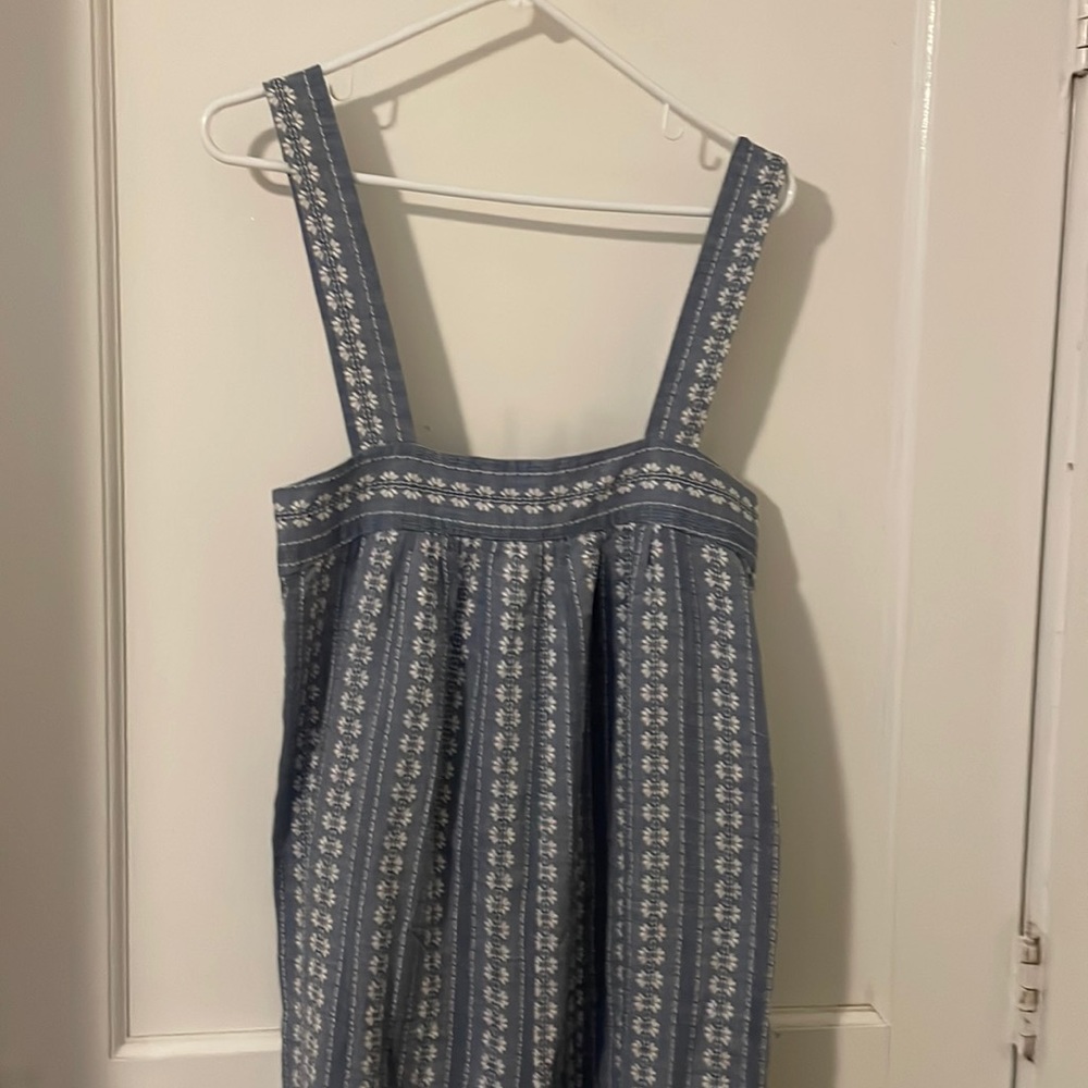 Seafolly Australia blue and white embroidered overalls/romper. Size xs